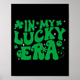 Poster Drôle Groovy St Patricks Day Trèfle Dans Mon Chanc