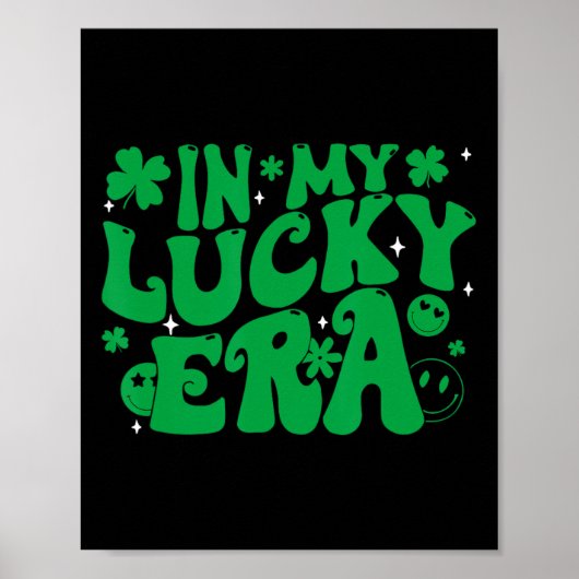 Poster Drôle Groovy St Patricks Day Trèfle Dans Mon Chanc (Devant)