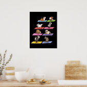 Poster Drôle Guinée Cochon Yoga (Cuisine)