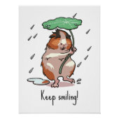 Poster Drôle Guinéen Cochon Continuer à sourire Pluie Dan (Devant)