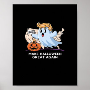 Poster Drôle Halloween Boo, Citrouille Trumpkin, Faire Ha