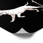 Poster Drôle Halloween Bull Terrier Et Skeleton (Coin)