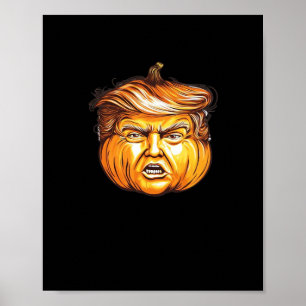 Poster Drôle Halloween Citrouille Parodie politique Donal