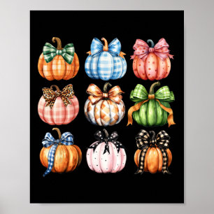Poster Drôle Halloween Coquette Bow Citrouille Automne Me