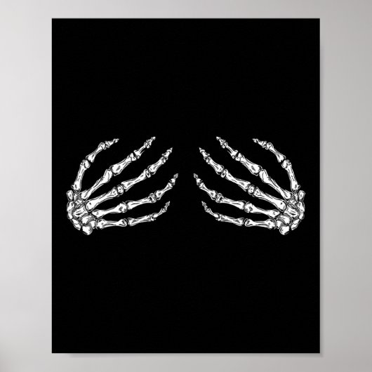 Poster Drôle Halloween Costume de poitrine Fun Skeleton M (Devant)