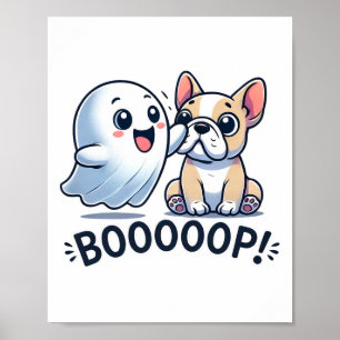 Poster Drôle Halloween Ghost French Bulldog Boop Easy Laz
