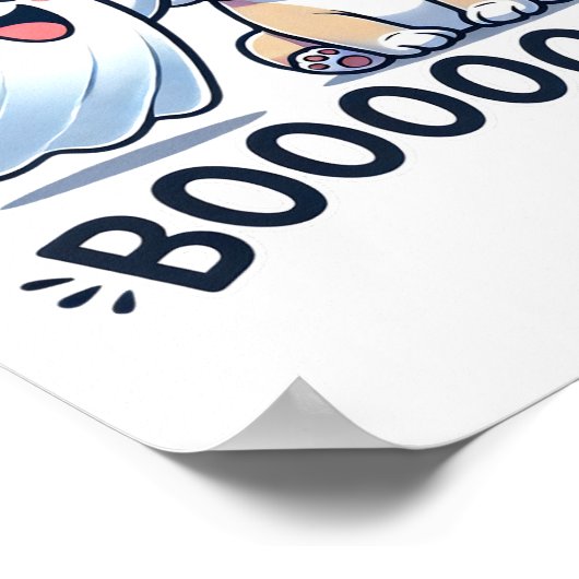 Poster Drôle Halloween Ghost French Bulldog Boop Easy Laz (Coin)