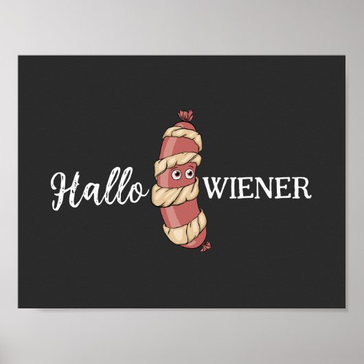 Poster Drôle Halloween Hotdog maman Hallowiener Pun (Devant)