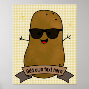 Poster Drôle Happy Cool Patate Personnalisé