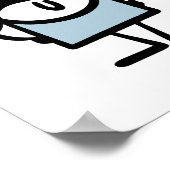 Poster Drôle homme bâton avec moustaches (Coin)