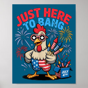 Poster Drôle ici de cogner poulet fcawf oiseau personnel