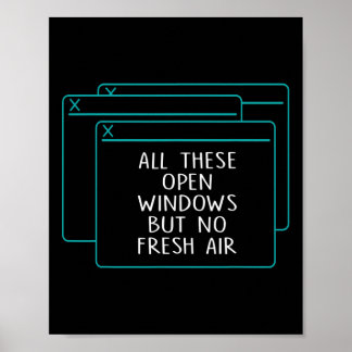 Poster Drôle Il Coder Toutes Ces Fenêtres Ouvertes Pas D'