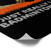 Poster Drôle J'Aime Vraiment Dminton Ok (Coin)