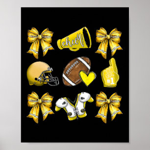Poster Drôle Jaune Cheer Coquette Football Maman Femmes G