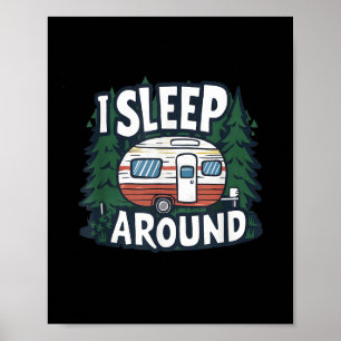 Poster Drôle je dors autour du camping-car camping sarcas