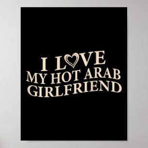 Poster Drôle Je J'aime Ma Petite Amie Arabe Citation Sarc