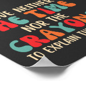 Poster Drôle Je N'Ai Ni Le Temps Ni Les Crayons (Coin)