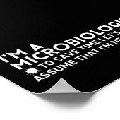 Poster Drôle Je suis Microbiologiste pour gagner du temps (Coin)