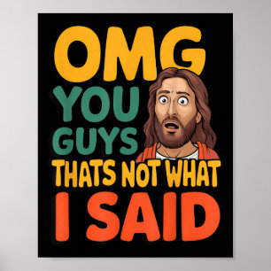 Poster Drôle Jésus Ce N'est Pas Ce Que Dit Dieu Religieux