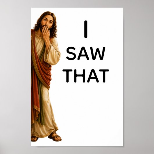 Poster Drôle Jésus J'ai Vu Ça (Devant)