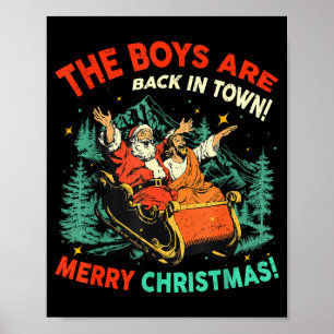 Poster Drôle Jésus Santa The Boys sont de retour en ville