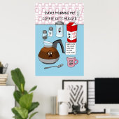 Poster Drôle jeu de café de dessin animé (Bureau à domicile)