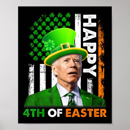 Poster Drôle Joe Biden Jour de la Saint Patrick Happy 4 j (Devant)