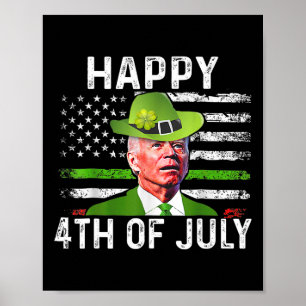 Poster Drôle Joe Biden Jour de la Saint Patrick Happy 4 j