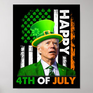 Poster Drôle Joe Biden Jour de la Saint Patrick Happy 4 j