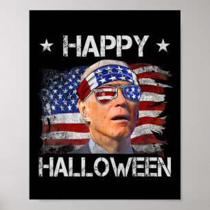 Poster Drôle Joe Biden Quatrième 4 juillet Joyeux Hallowe