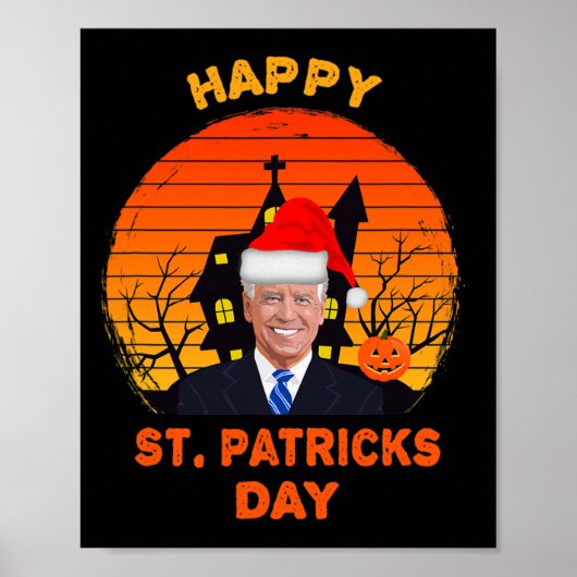 Poster Drôle Joe Biden St Patrick Noël Joe Biden Hal (Devant)