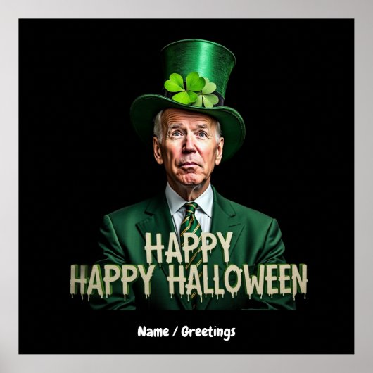 Poster Drôle Joe Biden St Patrick's Day Confus (Devant)