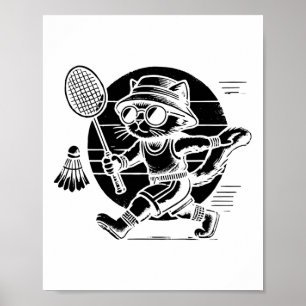 Poster Drôle Joueur Badminton Love Shuttle Design 25