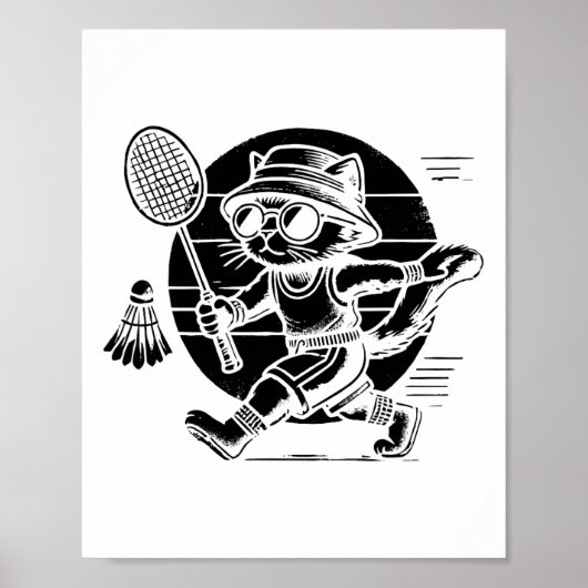 Poster Drôle Joueur Badminton Love Shuttle Design 25 (Devant)