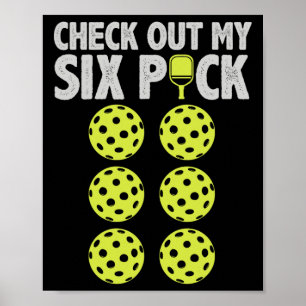 Poster Drôle Joueur de Pickleball Hommes Paddleball Vérif