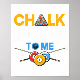 Poster Drôle Joueur de piscine 8 balles Billard Lover Cha