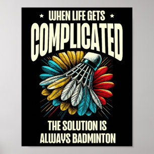 Poster Drôle Joueur Dminton Love Shuttle Design