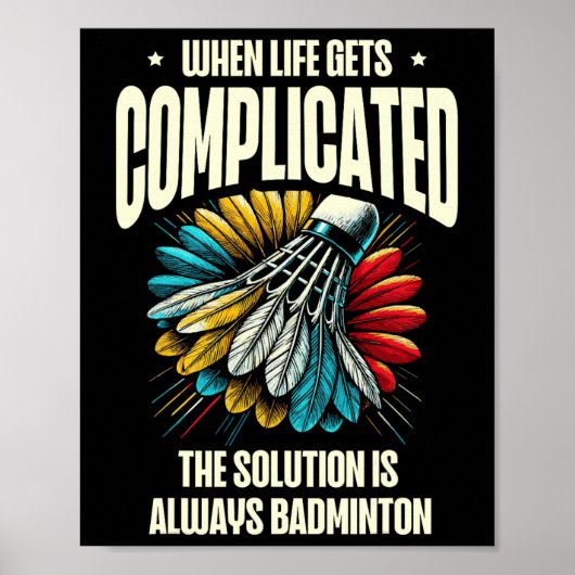Poster Drôle Joueur Dminton Love Shuttle Design (Devant)