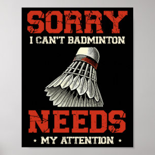 Poster Drôle Joueur Dminton Love Shuttle Design 3