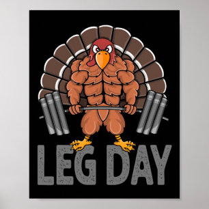 Poster Drôle Jour de la Jambe Thanksgiving Turquie DeadLe