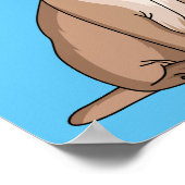 Poster Drôle joyeux dessin animé de chien de carlin (Coin)