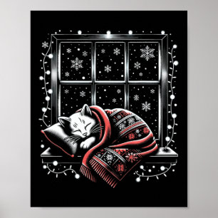 Poster Drôle Joyeux Noël Cadeaux Chat Pour Maman Chat Fem