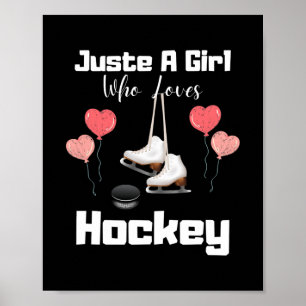 Poster Drôle Juste Une Fille Qui Aime Hockey Mignonne Hoc