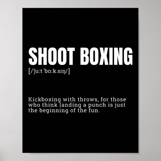 Poster Drôle Kickboxing Enthusiast Dictionary Définition (Devant)