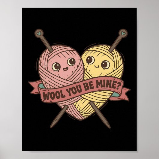 Poster Drôle Laine Tu Seras Mienne Pun Saint-Valentin Tri (Devant)