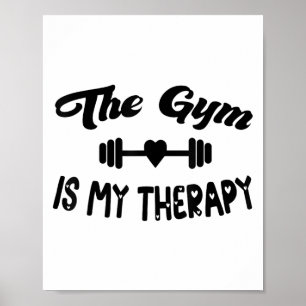 Poster Drôle Le Gymnase Est Ma Thérapie Motivation Fitnes