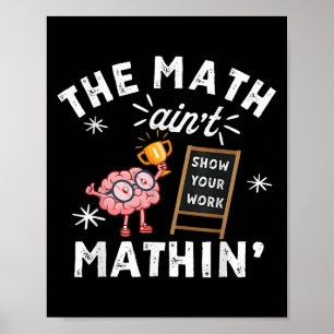 Poster Drôle Les Maths Collent Pas Cerveau Mignon Montre