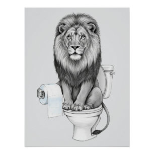 Poster Drôle Lion Wall Art