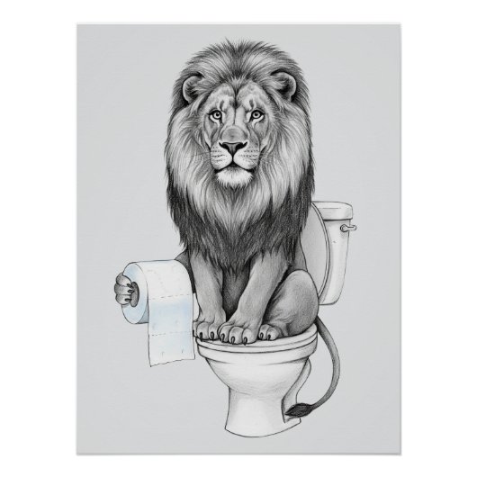 Poster Drôle Lion Wall Art (Devant)