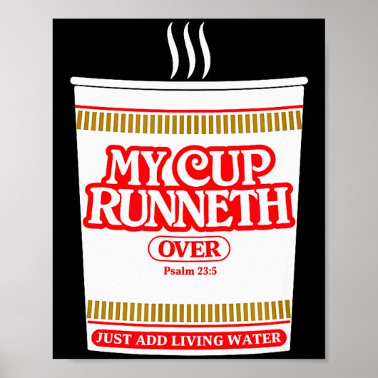 Poster Drôle Ma Coupe Runneth Sur Christian Scripture Psa (Devant)